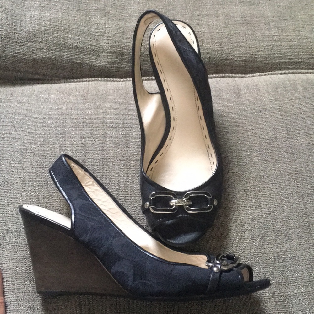 Coach peep toe sling back women’s heels W size 8.5